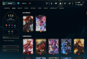 Ferro 2 com 130 Champs e 158 Skins ( MID / TOP ) - League of Legends LOL
