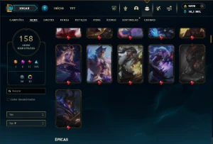 Ferro 2 com 130 Champs e 158 Skins ( MID / TOP ) - League of Legends LOL