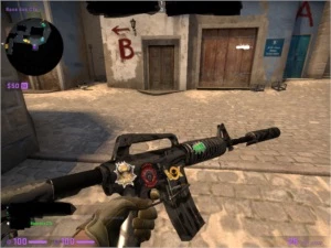 m4a1-s Água escura 0.1663 c/ adesivo vox eminor katowice2014 - Counter Strike CS