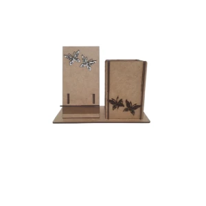 Kit suporte porta celular com porta caneta... - Artesanato e Personalizados