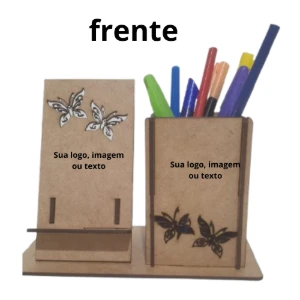 Kit suporte porta celular com porta caneta... - Artesanato e Personalizados