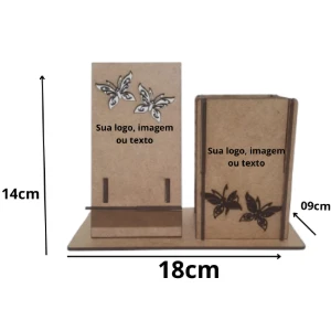 Kit suporte porta celular com porta caneta... - Artesanato e Personalizados