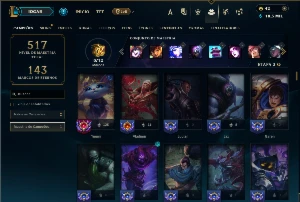 Prata 3 com TODOS os champs e 157 Skins +1 Prestigio - League of Legends LOL