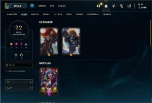 Conta prata 2 com 52 Champs e 22 Skins - League of Legends LOL
