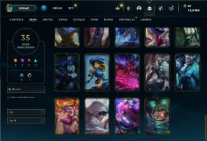 Bronze 4 com 80 Champs e 35 Skins + 2 Fragmentos - League of Legends LOL
