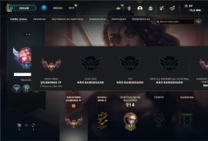 Bronze 4 com 80 Champs e 35 Skins + 2 Fragmentos - League of Legends LOL