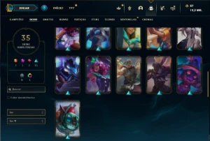 Bronze 4 com 80 Champs e 35 Skins + 2 Fragmentos - League of Legends LOL