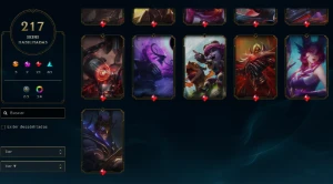 conta lol 217 skins lvl 557 - League of Legends