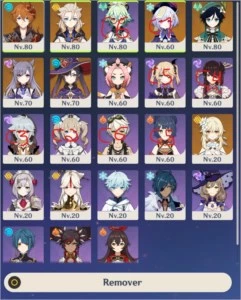Conta AR 52, Venti, Childe, Mona, Keqing, Albedo e Qiqi - Genshin Impact