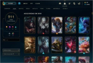 SEASON 3, 211 SKINS, ALL CHAMPIONS, DIAMANTE 4 - League of Legends LOL