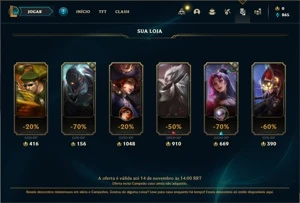 Conta Platina 3 com 23 Champs e 1 Skins + 12 Fragmentos - League of Legends LOL