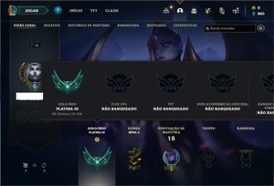 Conta Platina 3 com 23 Champs e 1 Skins + 12 Fragmentos - League of Legends LOL