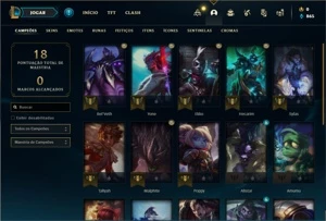 Conta Platina 3 com 23 Champs e 1 Skins + 12 Fragmentos - League of Legends LOL