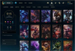CONTA PLATINA 2 - 515 SKINS - League of Legends LOL