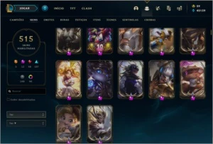 CONTA PLATINA 2 - 515 SKINS - League of Legends LOL