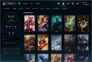 CONTA PLATINA 2 - 515 SKINS - League of Legends LOL