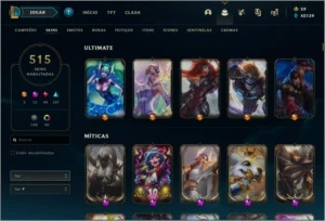 CONTA PLATINA 2 - 515 SKINS - League of Legends LOL