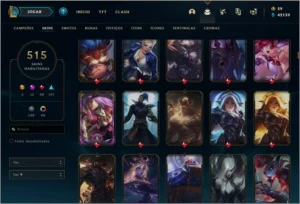 CONTA PLATINA 2 - 515 SKINS - League of Legends LOL