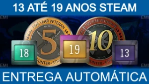 Conta Antiga Steam 10-19 Anos Medalhas 5 E 10 Anos De Serviç