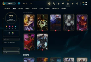 Conta ouro 3 com 135 Champs e 77 Skins ( MAIN MID ) - League of Legends LOL
