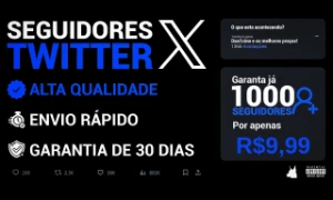 🚀 [MENOR PREÇO] ✨ SEGUIDORES NO TWITTER 1K POR R$10,00 - Redes Sociais