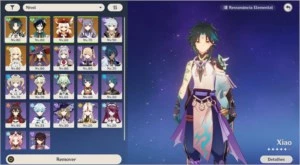Conta genshin impact Xiao+Lança+zhongli+qiqi+venti+mona