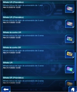 Duel links Yugioh 3k Gemas 2 Bilhetes Dos Sonhos Varias Urs - Outros