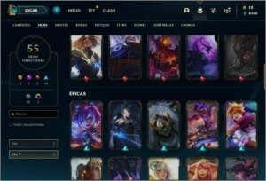 Conta prata 2 com 55 skins e 75 champs 225k de Thresh - League of Legends LOL