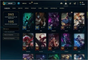 Conta prata 2 com 55 skins e 75 champs 225k de Thresh - League of Legends LOL