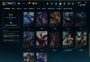 Mestre com 22 Champs e 6 Skins - League of Legends LOL