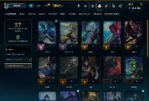 Mestre com 22 Champs e 6 Skins - League of Legends LOL