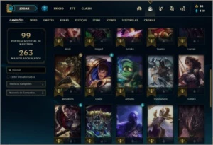 conta diamante 4 barata com 12 skins e 35 champs - League of Legends LOL