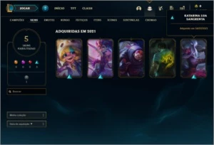 Conta ouro 4 com 5 skins e 25 champs - League of Legends LOL