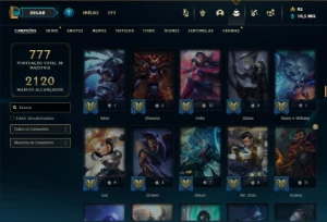Mestre com TODOS os champs e 191 Skins + 51 Maestrias 7 - League of Legends LOL