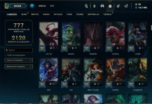 Mestre com TODOS os champs e 191 Skins + 51 Maestrias 7 - League of Legends LOL