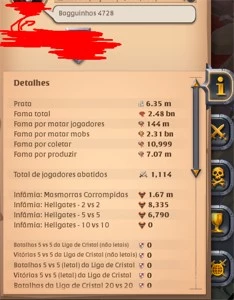 CONTA ALBION 2,4B+ FAMA  140M+ FAMA PVP 1,1K KILLS - Albion Online