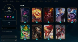 Conta League of Legends Full Acesso - 54 Champs e 36 Skins LOL