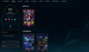 Conta League of Legends Full Acesso - 54 Champs e 36 Skins LOL