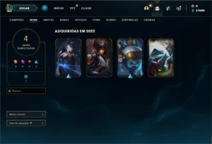 Conta ouro 4 com 21 Champs e 4 Skins + 14 Fragmentos - League of Legends LOL