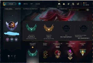 Conta plat III, mmr decente, nvl 291, 131 champs - League of Legends LOL