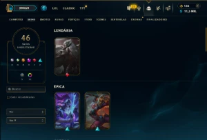 Esmeralda 2 com 50 Champs e 46 Skins - League of Legends LOL