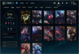 Conta ouro 3 com TODOS OS CHAMPS e 206 skins + 33 Cromas - League of Legends LOL