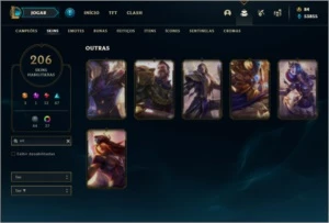 Conta ouro 3 com TODOS OS CHAMPS e 206 skins + 33 Cromas - League of Legends LOL