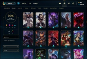 Conta ouro 3 com TODOS OS CHAMPS e 206 skins + 33 Cromas - League of Legends LOL