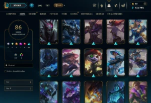Conta de LoL, 86 skins, lv. 125, +120 campeões, único dono, - League of Legends
