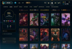 Conta de LoL, 86 skins, lv. 125, +120 campeões, único dono, - League of Legends