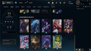 CONTA LEAGUE OF LEGENDS - OURO 3 - 23 Skins - 49 Campeões LOL