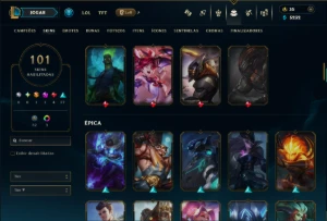 Unranked com TODOS os Champs e 101 Skins ( SUP / JG ) - League of Legends LOL