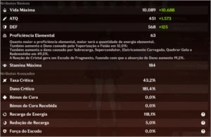 Genshin - Hutao + Homa + Qiqi + Arco 5* + Benção da lua AR32 - Genshin Impact