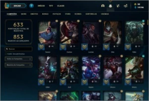 Conta ouro 3 com TODOS os champ e 170 skins + 21 Maestrias 7 - League of Legends LOL